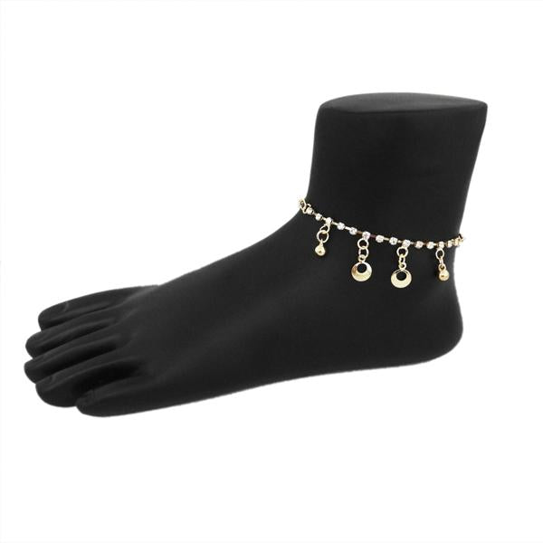 Eugenia Gold Plated White Austrian Stone Anklet - 1501717