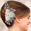 Apurva Pearls Floral Design Pearl Stone Silver Plated Hair Brooch - 1502013B