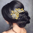 Apurva Pearls Stone Leaf Design Gold Plated Hair Brooch - 1502035