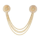 Apurva Pearls White Pearl Austrian Stone Hair Brooch - 1502225A