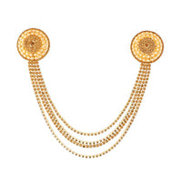 Apurva Pearls Gold Plated Brown Stone Pearl Hair Brooch - 1502225B