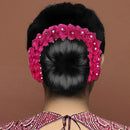 Tip Top Fashions Austrian Stone Pink Floral Hair Brooch - 1502299D