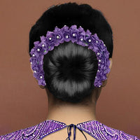 Tip Top Fashions Austrian Stone Purple Floral Hair Brooch - 1502299I