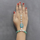 Tip Top Fashions White Kundan Stone Gold Plated Hand Harness - 1502326J