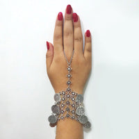 Jeweljunk Oxidised Silver Plated Hand Harness
