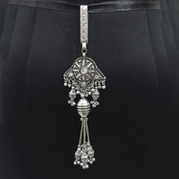 Jeweljunk Oxidised Plated White Kundan Challa -1503811