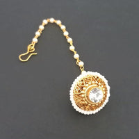 Apurva Pearls Stone And Pearl Borla Maang Tikka - 1504105