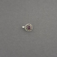 Jeweljunk Blue Beads Oxidised Silver Plated Nose Ring  -  1505014E