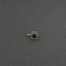 Jeweljunk Red Beads Oxidised Silver Plated Nose Ring  -  1505015E