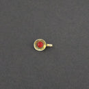 Jeweljunk Green Beads Oxidised Silver Plated Nose Ring  -  1505016E