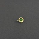 Jeweljunk Green Beads Oxidised Silver Plated Nose Ring  -  1505016E