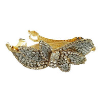 Apurva Pearls Gold Plated Austrian Stone Barrette Hair Clip - 1505217B