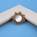 Jeweljunk Antique Gold Plated Mirror Adjustable Finger Ring - 1505515A