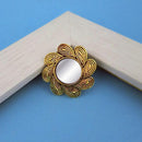 Jeweljunk Antique Gold Plated Mirror Adjustable Finger Ring - 1505520A