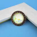 Tip Top Fashions Antique Gold Plated White Floral Adjustable Finger Ring - 1505555