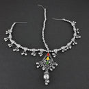 Jeweljunk Multi Color Oxidised Silver Plated Maang Tikka  -  1505662