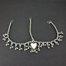 Jeweljunk White Oxidised Silver Plated Navratri Special Maang Tikka -1505665