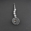 Jeweljunk Oxidised Silver Plated Mirror Borla Maang Tikka  -  1505667B