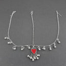 Jeweljunk Green Oxidised Silver Plated Maang Tikka  -  1505676C