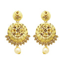 Jheel Gold Plated Austrian Stone Pearl Drop Dangler Earrings - 2900252A