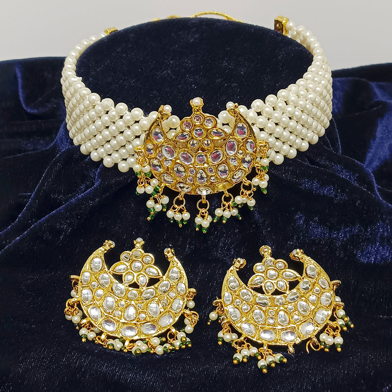 Midas Touch Gold Plated Kundan Stone Necklace Set
