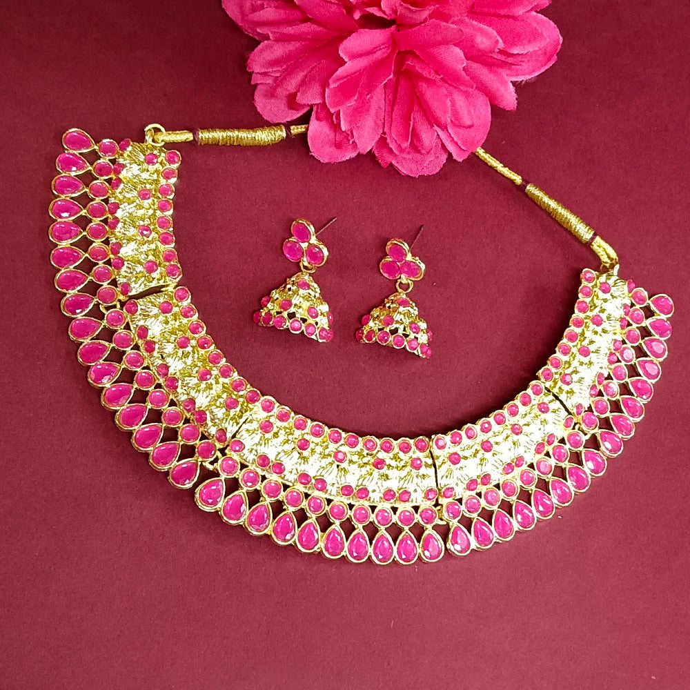 Midas Touch Gold Plated Kundan Stone Choker Necklace Set