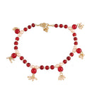 Etnico Gold Plated Adjustable pearl Beaded Single Anklet/Payal for Women (A043M) (Pack of 1)