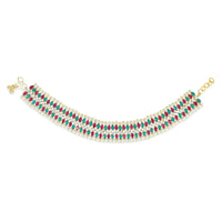 Etnico Traditional Alloy Gold Plated Kundan Pearl Payal Anklet for Women (A046QG)