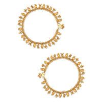 Etnico Traditional Gold Plated Ghungroo Payal Anklet For Girls & Women (A047FL)