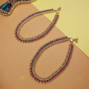 Etnico Gold Plated Traditional Stone Studded Adjustable Anklets/Payal For Girls & Women (A051MG)