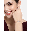 Etnico Rose Gold Plated Cubic Zirconia Bracelet Jewellery for Women & Girls (ADB190G)