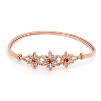 Etnico Rose Gold Plated Cubic Zirconia Bracelet Jewellery for Women & Girls (ADB191Q)