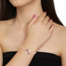 Etnico Rose Gold Plated CZ Stone Openable Designer Styles Kada Bangles Bracelets for Women & Girls (ADB210RG)