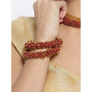 Etnico Gold Plated Traditional Pearl Beaded Bangle Set For Women (ADB314M-a) (Pack of 2)