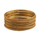 Etnico Gold Plated Traditional Velvet Chuda Bangle Set With Pearl Kada for Women (ADB315M-a) (Pack of 1) (Maroon)
