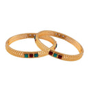 Etnico Gold Plated Traditional Multicolor Stone Studded Bangles For Women/Girls (ADB318MG-a)