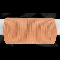 Etnico Gorgeous Traditional Peach Color Plain Metal Velvet Chuda Bangle Set for Women & Girls (ADB327Pe-a) (Set of 48 )