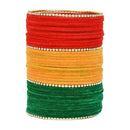 Etnico 18K Gorgeous Traditional Multi Color Plain Metal Velvet Chuda Bangle Set for Women & Girls (ADB328-a) (Set of 48 )