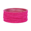 Etnico 18K Gorgeous Traditional Multi Color Plain Metal Velvet Chuda Bangle Set for Women & Girls (ADB329-a) (Set of 48 )