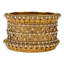 Etnico Gold Plated Plated Traditional Kundan & Stone Studded Kada Bangles for Women (ADB331FL-a)