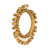 Etnico 18k Gold Plated Alloy Intricately Designed Handcrafted Embellished with Ghungroo Bangles for Women (ADB424FL-a)