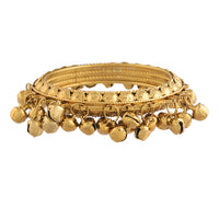 Etnico 18k Gold Plated Alloy Intricately Designed Handcrafted Embellished with Ghungroo Bangles for Women (ADB424FL-a)