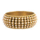 Etnico 18K Gold Plated Intricately Handcrafted Kada Embellished with Pearls For Women (ADB426-a) (Pack of 1)