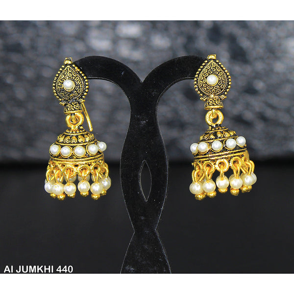 Mahavir Gold Plated Pearl Jhumki Earrings -AI Jumkhi 440