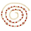Etnico 18k Gold Plated Kundan Stone Studded Kamarband/Waist Belly Chain for Women (B003R)