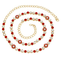 Etnico 18k Gold Plated Kundan Stone Studded Kamarband/Waist Belly Chain for Women (B003R)