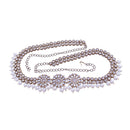 Etnico 18K Gold Plated Traditional Kundan & Pearl Studded Adjustable Kamarband/Belly Chain For Women/Girls (B033W)