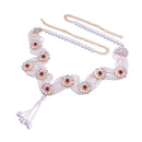 Etnico 18K Gold Plated Traditional Kundan & Pearl Studded Adjustable Kamarband/Belly Chain For Women/Girls (B038M)