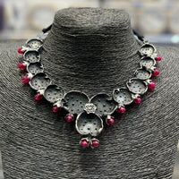 Blythediva Oxidised Plated Pack Of 3 Choker Necklace Set