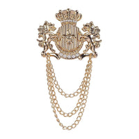 Mahi Men's Angel Unicorns With Golden Chain Brooch